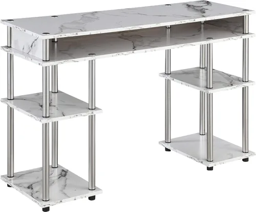 Vista 10 de Convenience Concepts Designs2Go No Tools - Escritorio para estudiantes de 47.25 pulgadas, escritorio contemporáneo para oficina, dormitorio y Blanco