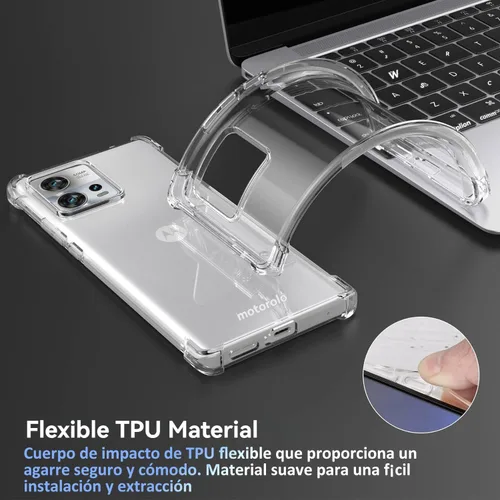 Vista 6 de USTIYA Funda para Motorola Moto Edge 30 Fusion Clear TPU Cuatro Esquinas Cubierta Protectora Transparente Suave