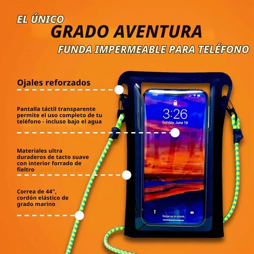 Vista 5 de Stash7 Funda impermeable para teléfono con cordón largo IPX8 Adventure Grade Bolsa seca para teléfono celular, compatible con iPhone 15 Pro Max