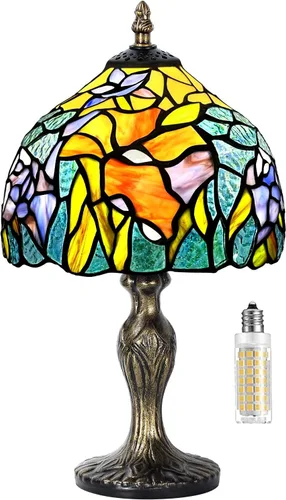 Vista 13 de Lámpara de Vidrio Teñido, Lámpara de Mesa de Vidrio Teñido, Lámpara de Noche de Escritorio Hecha a Mano, Lámpara de Noche de Cama, Regalo de Arte