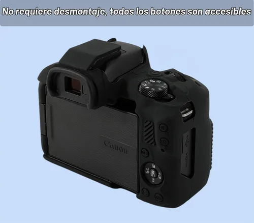 Vista 5 de Pocoukate Funda para cámara Canon EOS R50, funda protectora de silicona suave con protector de pantalla Accesorios para Canon EOS R50 Funda