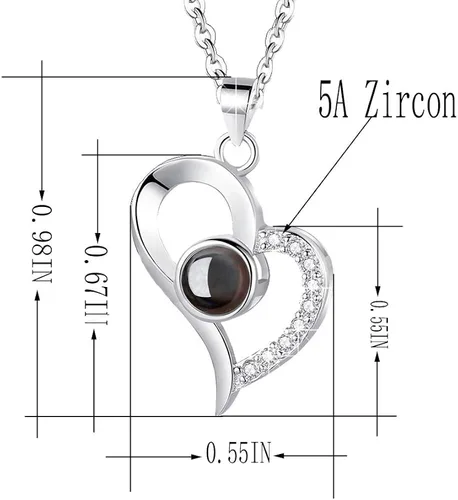 Vista 4 de Hantaostyle I Love You 100 Languages Necklaces for Women Mother's Day Gifts for WomenGirlDaughterWife
