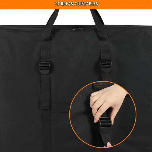 Vista 4 de REDCAMP Bolsa de almacenamiento plegable para mesa, negro, 66.04cmD x 12.7cmde ancho x 60.96