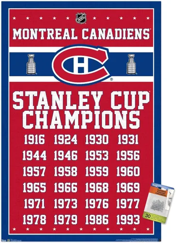 Vista 6 de NHL Montreal Canadiens Champions 13 - Póster de pared con pasadores