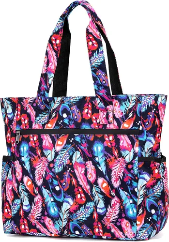 Vista 2 de Bolsa de mano de nylon grande ligera para gimnasio senderismo picnic viajes playa impermeable bolsas de mano