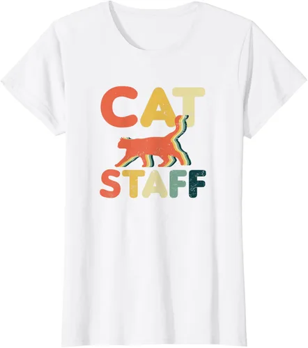 Vista 17 de Cat Servant Design Vintage Retro Staff Gift T-Shirt for Men Women