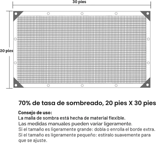 Vista 2 de winemana 40% tela de sombra negra, lona de malla duradera de 20 x 30 pies con ojales, malla resistente para sombra solar de jardín, sombreado