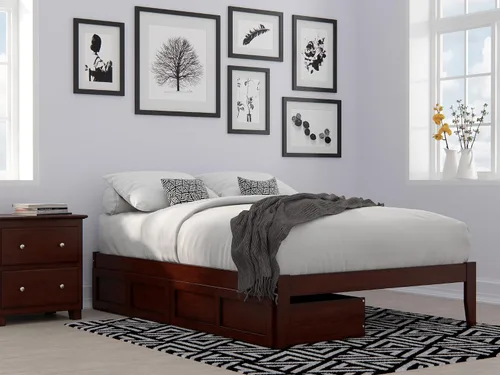 Vista 11 de AFI, Colorado - Cama de plataforma Queen con 2 cajones de almacenamiento, color espresso