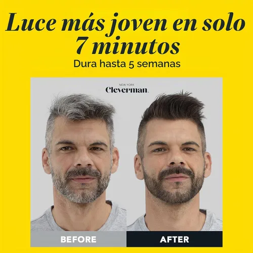Vista 7 de Cleverman Tinte reutilizable para cabello y barba para hombres, marrón oscuro