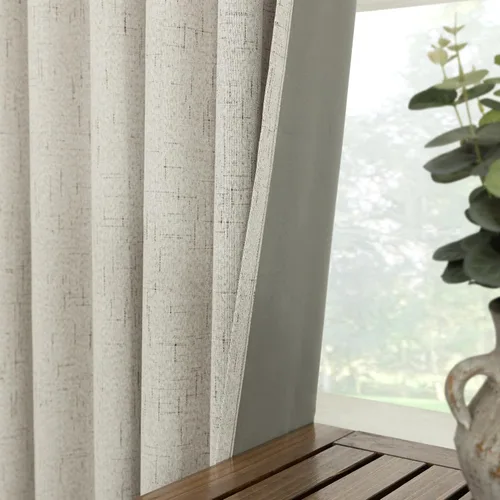 Vista 51 de KOUFALL - Cortinas de medio estilo francés de lino para ventana, juego de 2 cortinas cortas de 40 pulgadas de longitud, para privacidad, cortinas