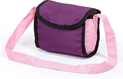 Vista 5 de Bayer: Cochecito de moda - morado y rosa - Incluye bolsa de hombro, se adapta a muñecas de hasta 18 pulgadas, mango ajustable, juego de simulación
