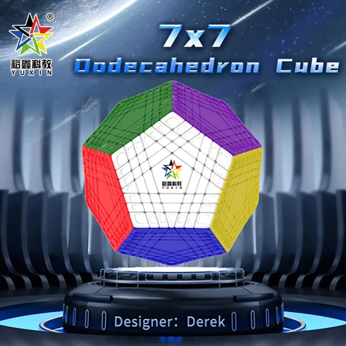 Vista 2 de YuXin Teraminx - Cubo de dadecahedyon sin calcomanías, 7 x 7, cubo de 12 caras, rompecabezas gigaminx 7 x 7 megaminx Speed Cube