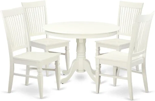 Vista 9 de East West Furniture HLWE3-BCH-W Juego de comedor, 3 piezas