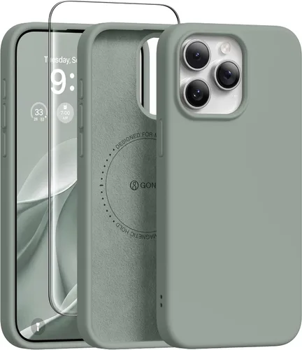 Vista 231 de GONEZ Funda magnética para iPhone 12 Case / 12 Pro Case, compatible con MagSafe, [protector de pantalla + protector de lente de cámara], funda