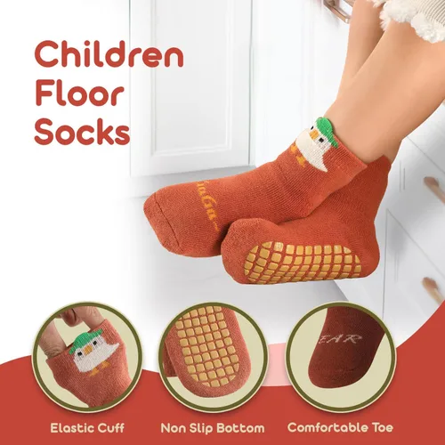 Vista 2 de Baby Socks with Grip 6 pairs Non anti Slip Thick Winter Warm cotton Infants