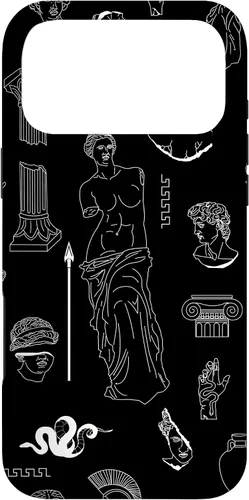 Vista 22 de Ancient Greece Statues Greek Aesthetic Black Case for iPhone 17
