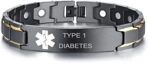 Vista 40 de XUANPAI Pulseras de alerta médica para hombres y mujeres con grabado gratuito ajustable de acero inoxidable para emergencias médicas