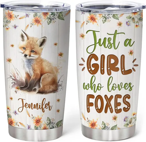 Vista 15 de Hyturtle Regalos personalizados para los amantes de los osos – Just A Girl Who Loves Bears - Vaso de acero inoxidable con nombre personalizado de 20