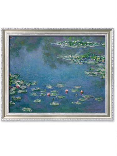 Vista 17 de IPIC - Reproducción artística de los lirios de agua de Claude Monet 1906, impresiones giclée coinciden con el marco dorado clásico, arte de pared