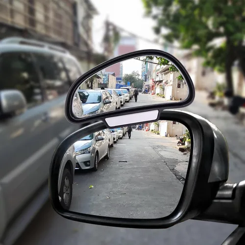Vista 6 de Espejo de punto ciego, espejos retrovisores para automóvil, espejo auxiliar universal para automóvil, vidrio verdadero HD, espejo lateral auxiliar