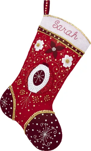Vista 3 de Bucilla, Holiday Elegance, kit de medias de fieltro con apliques, 18 pulgadas (89068E)