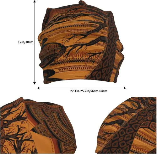 Vista 46 de Gorro africano holgado para adultos, tejido elástico, de calavera, gorro de invierno para exteriores para mujeres y hombres