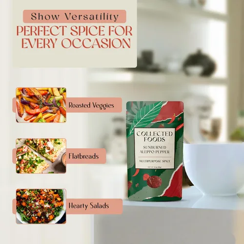 Vista 6 de Set de regalo de especias veganas, colección gourmet de condimentos de chefs de NYC Incluye Za’atar, polvo Umami, mezcla toscana, especia Harissa