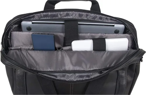 Vista 6 de Kenneth Cole REACTION "Out of the Bag" Manhattan - Bolso bandolera de cuero colombiano para laptop de 15.6" para viajes y negocios