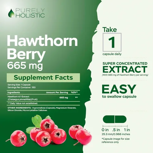 Vista 4 de Purely Holistic Hawthorn Berry 665 mg + glicinato de magnesio 400 mg + 150 cápsulas y 270 tabletas - Paquete vegano - Hecho en los Estados Unidos
