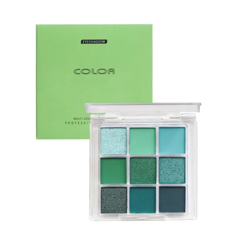 Vista 9 de Paleta de sombras de ojos de 9 colores negro ahumado mate con purpurina, sombra de ojos duradera impermeable para niñas y mujeres