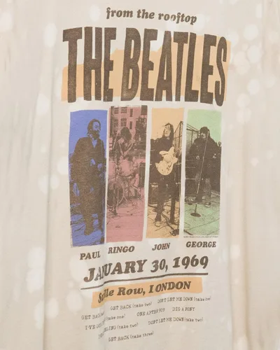 Vista 3 de Camiseta vintage The Beatles Get Back from The Rooftop para mujer