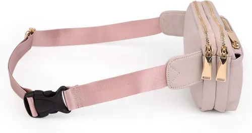 Vista 9 de UTO Riñonera cruzada para mujer, a la moda, cinturón, pecho, cintura, cadera, para ir de compras al aire libre, viajes, senderismo