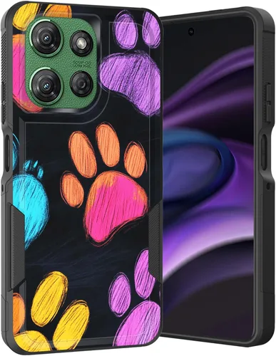 Vista 52 de para Moto G Play 4G 2024, funda de dos capas híbrida resistente y a prueba de golpes, PC duro + silicona suave protectora para Motorola Moto G Play