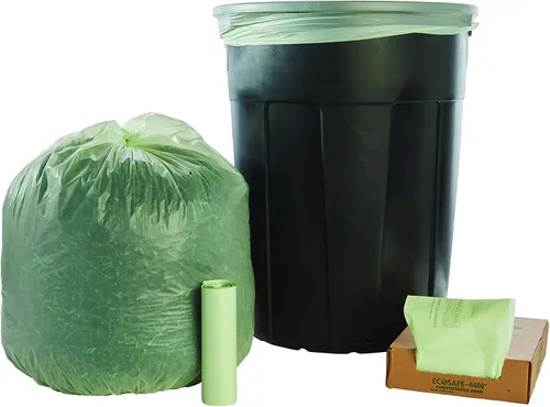 Vista 10 de Stout e2430e85 13 galones 24" x 30" Heavy Duty biodegradables bolsas de basura, 45 bolsas por caja, astm6400, verde, fabricado en Estados Unidos por