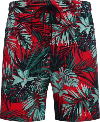Vista 5 de COOFANDY - Conjunto de camisa hawaiana floreada de manga corta con botones para hombre
