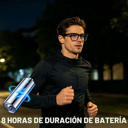 Vista 3 de Gafas inteligentes Bluetooth para hombres y mujeres, gafas AI con música de Lentes transicionales (oscurecerse a la luz del sol)Lentes+Marco negro