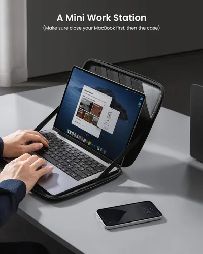 Vista 2 de Tomtoc Funda para laptop, funda para dispositivo electrónico portátil, funda protectora para MacBook Pro y MacBook Air de 14 pulgadas con carcasa
