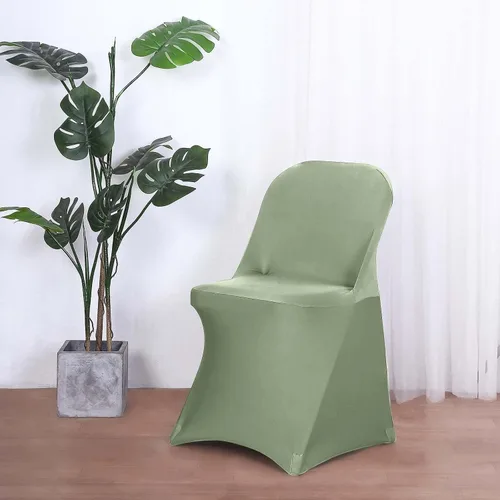 Vista 17 de Efavormart - Funda para silla plegable elástica de elastano, ajustable, para cenas, eventos, bodas, fiestas, banquetes, catering, color beige