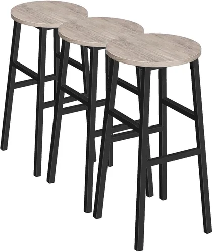Vista 10 de MAHANCRIS Taburetes de bar, juego de 2 sillas de bar redondas con reposapiés, taburetes de bar de desayuno de cocina de 24.4 pulgadas, taburetes