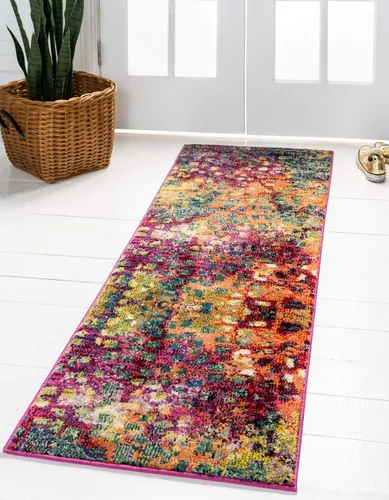 Vista 11 de Unique Loom Jardin Collection - Alfombra moderna, vibrante, abstracta y colorida (rectangular de 2 x 3 pies, multi/azul)