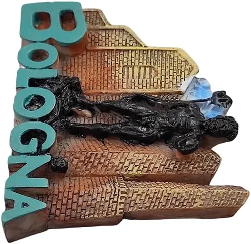 Vista 6 de 3D Bolonia Italia Imán de nevera de viaje recuerdo decoración nevera etiqueta magnética pintado a mano artesanía