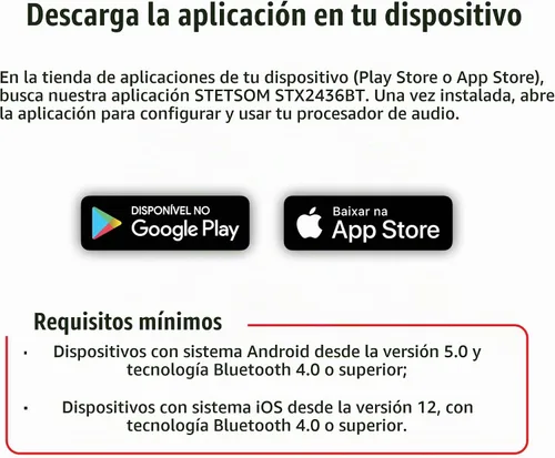 Vista 6 de Stetsom STX 2436 BT DSP Bluetooth (nueva versión 2022) Procesador de señal digital completo Exclusivo Banda de aplicación gráfica EQ de alta