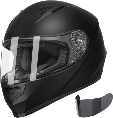 Vista 9 de GLX GX11 - Casco compacto de motocicleta, negro, pequeño, cara completa con visera tintada, aprobado por DOT El arte de la comodidad cómoda