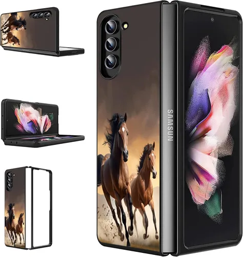 Vista 28 de Funda para Samsung Galaxy Z Flip 5 5G, Galaxy Z Flip 5, PC duro a prueba de golpes, plegable, duradera, resistente a los arañazos, para Samsung Z