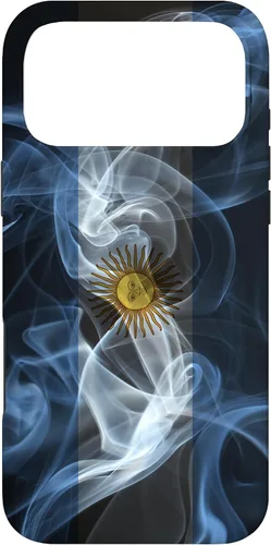 Vista 22 de iPhone 16 Smoky Argentina Flag - Funda de orgullo argentino estilo humo
