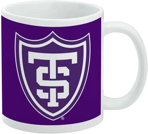 Vista 518 de Taza de cerámica con el logotipo principal de la Universidad Rider, taza de regalo novedosa para café, té y bebidas calientes, 11oz, blanca
