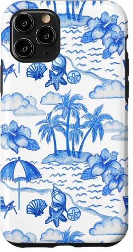 Vista 27 de Funda para iPhone 16 Coastal Nieta Preppy Hawaiian Hibiscus Coconut Girl