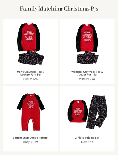 Vista 5 de PATPAT Pijamas de Navidad familiares a juego, pijamas de Navidad para la familia, mamá y yo, trajes de Navidad