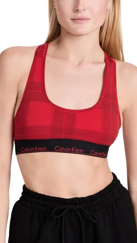 Vista 24 de Calvin Klein Bralette moderno de algodón elástico V-Day sin forro Gris Caliente