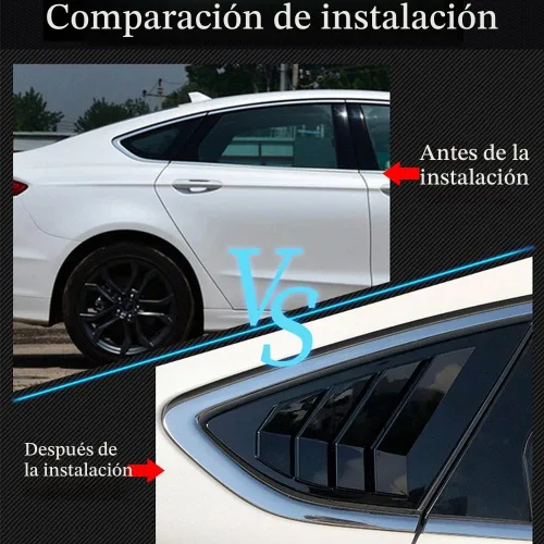 Vista 2 de Persianas de rejilla de ventilación de aire para ventana lateral trasera de ABS, para Ford Fusion 2013, 2014, 2015, 2016, 2017, 2018, 2019, 2020